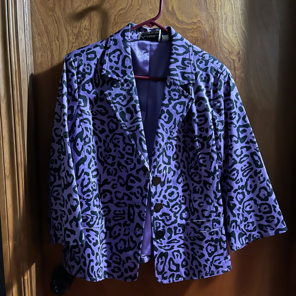Linea by Louis Dell'Olio Purple Blazer with Classic Collar